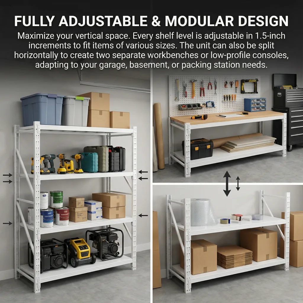 Heavy duty racking for workshop and retail stockroom storage